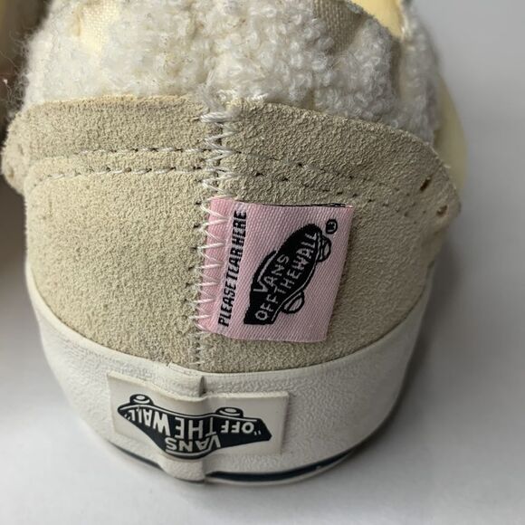 Vans Chenille Check Old Skool Cap beige/pink suede lace-up sneakers NWOB - Picture 8 of 12